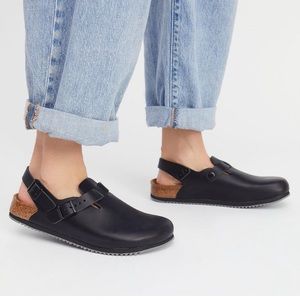 Birkenstock Tokio Super Grip Professional Slingback Clog navy leather 38